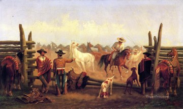 アメリカ西部の馬小屋にいるジェームズ・ウォーカー・バケロス Oil Paintings